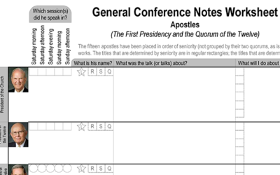 General Conference Notes Worksheet