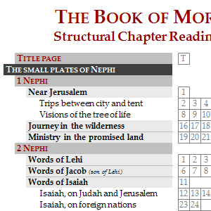 Structural chapter reading chart: The Book of Mormon