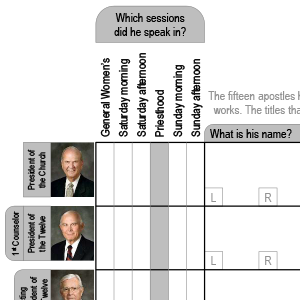 Worksheet for general conference notes
